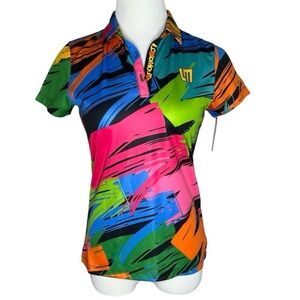 Loudmouth Fancy Ladies Golf Polo Shirt Size Small NWT Broad Strokes